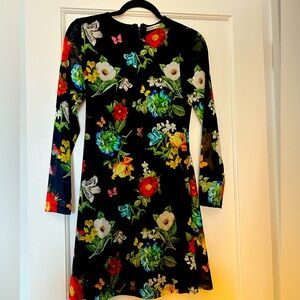 Alice + Olivia Black Floral Mini Dress